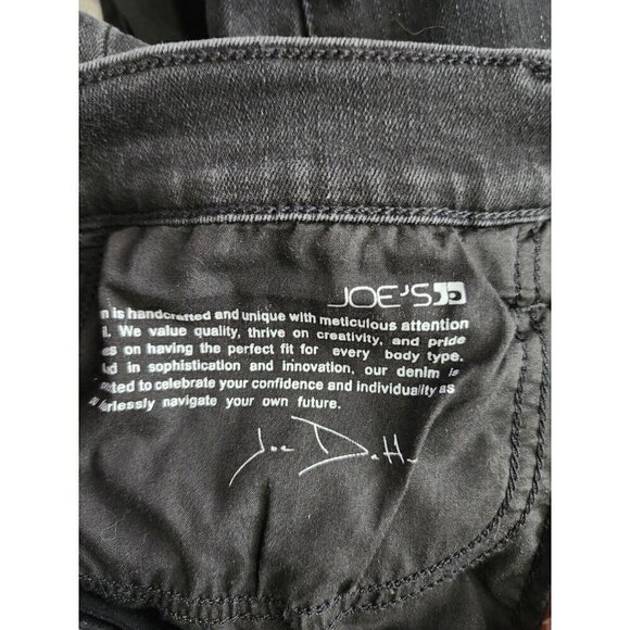 JOE'S SZ 30 FLAWLESS THE ICON MID RISE SKINNY ANKLE DENIM JEANS BLACK STRETCHY - Picture 6 of 9